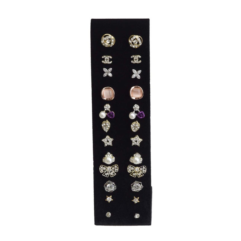 MOOCA PremiumBlack Velvet Adjustable Earring Display Stand Showcase Jewelry Stands for 12 Pairs of Earrings, 2 W x 2 7/8 D x 6 5/8 H in, Black Velvet - Image 4